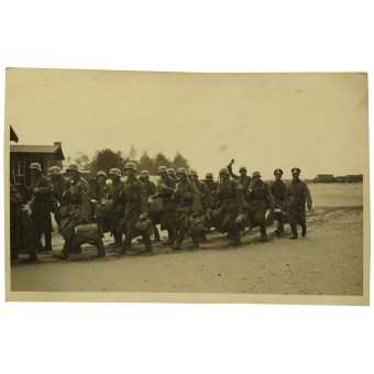 Lager Staumühle in der Senne. Wehrmacht soldiers arriving to the training polygon. Espenlaub militaria